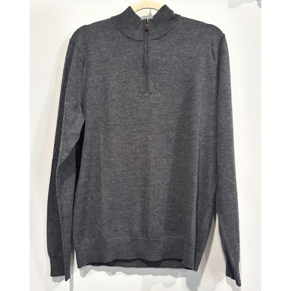 Vtg Piattelli Barneys Mens Quarter Zip Sweater Small Merino Wool Old Money 21395